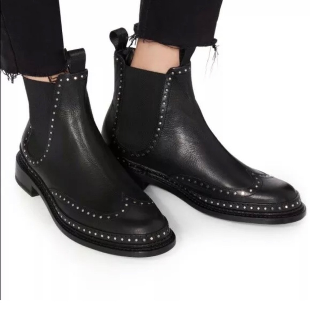 Rag & Bone Benson Leather Studded Ankle Bootie